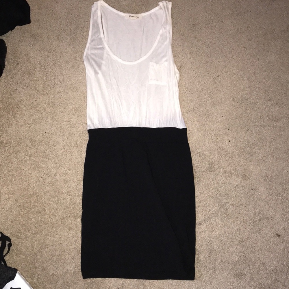Black and white dress.